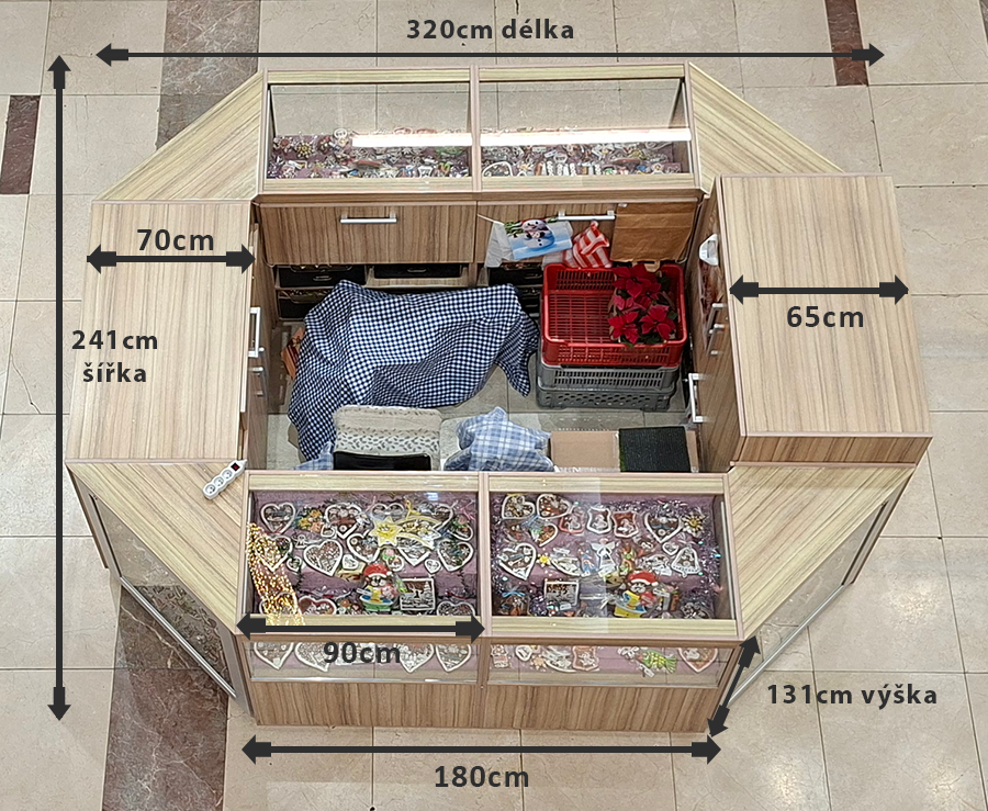 Prodejní stánek do obchodního centra vč. LED světel - 2
