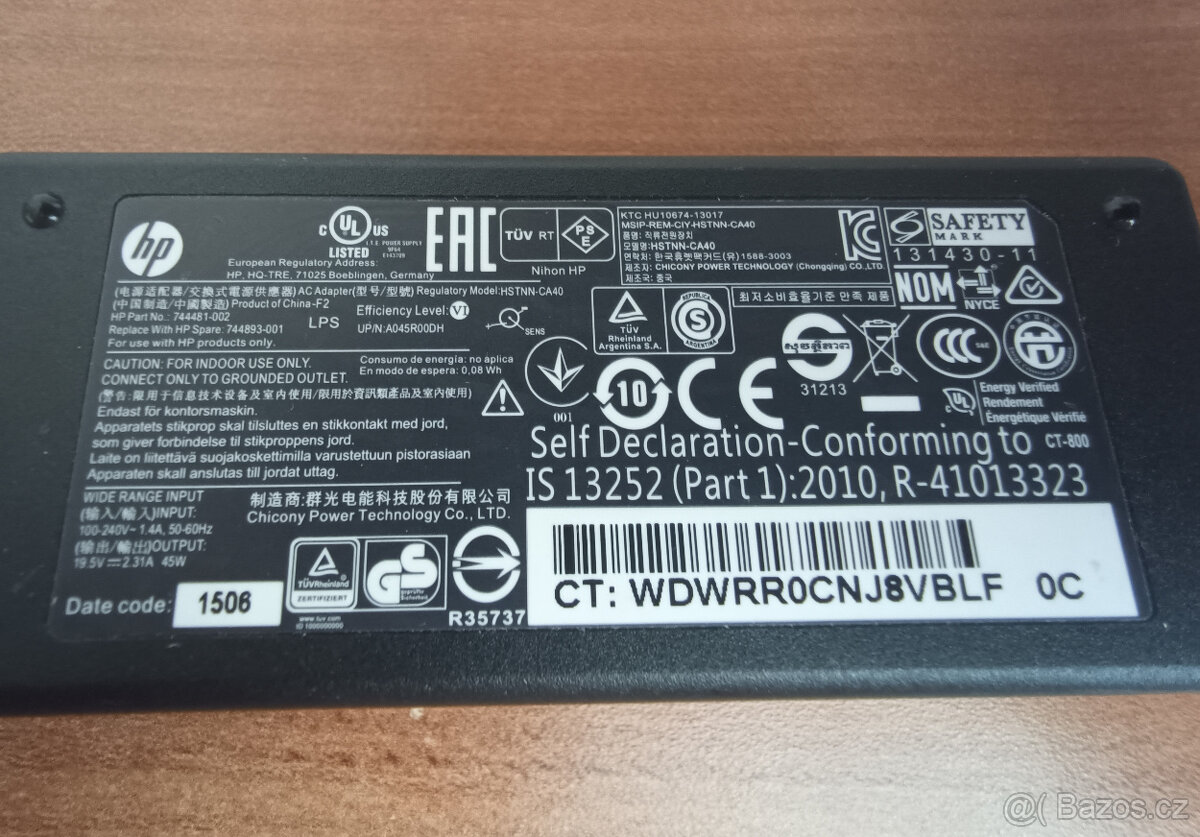 originální zdroj HP notebook 19.5V - 2