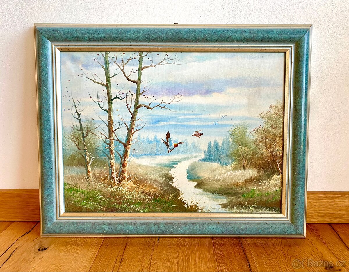 Starý obraz, olejomalba na plátně - 2