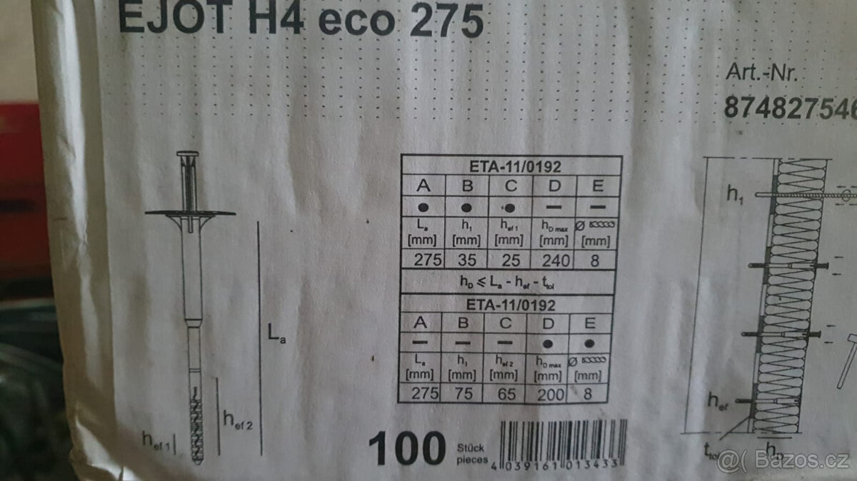 EJOT H4 eco délka 275mm - 2