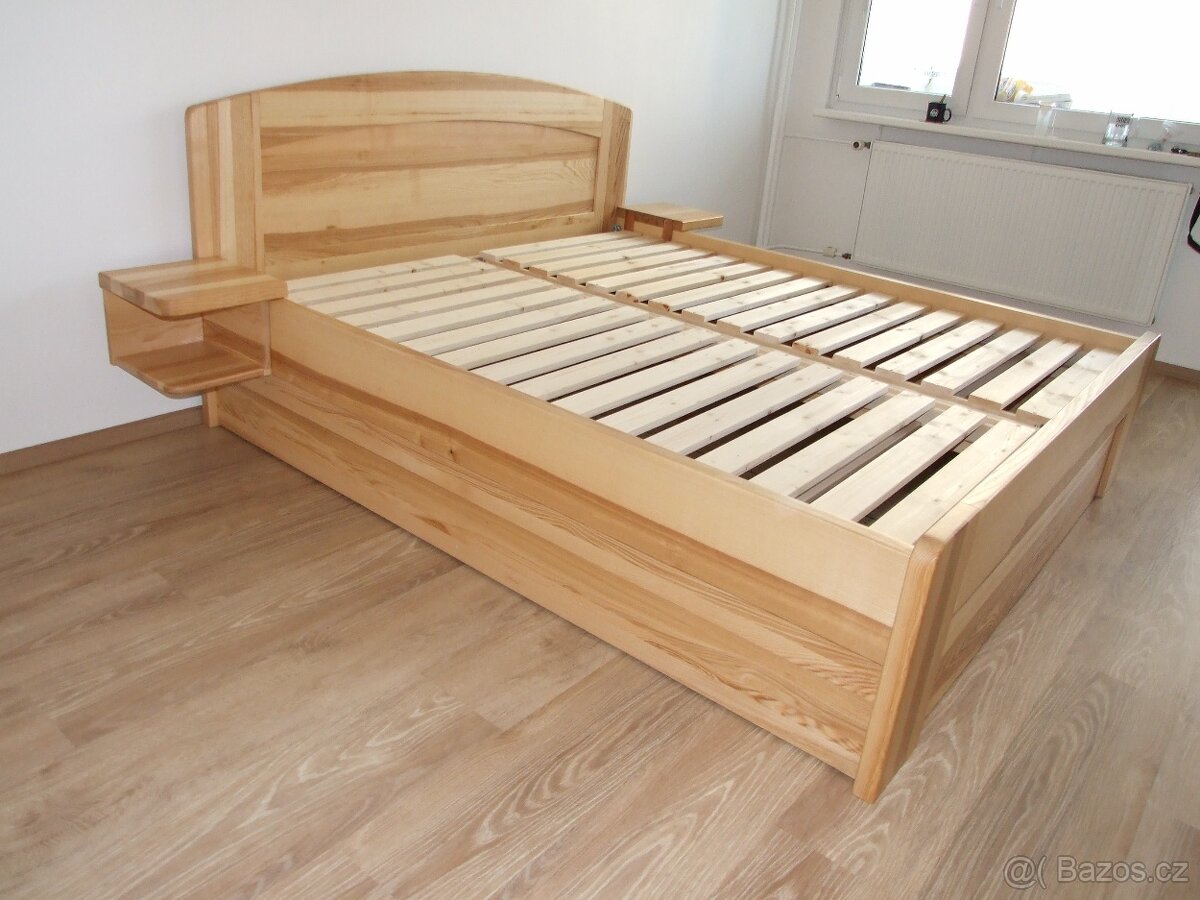Nová jasanová 4 cm masivní postel, nosnost 700 kg, Odvezu - 2