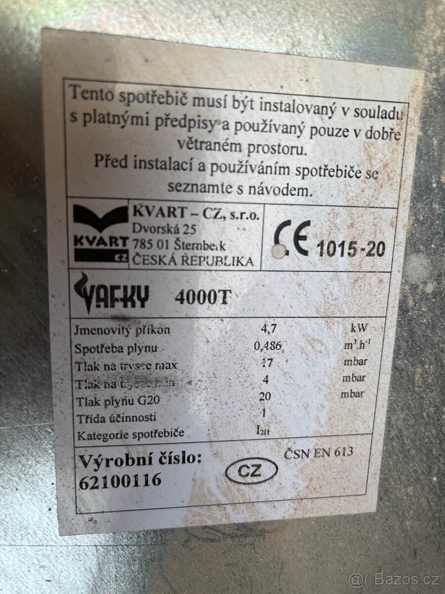 Plynové topidlo - Vafky - 2