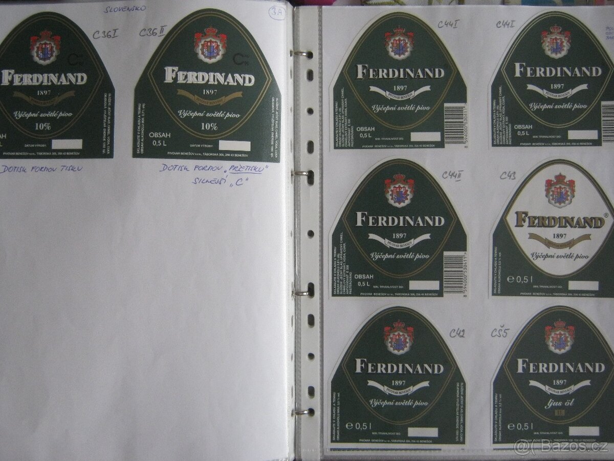 152x katalogová sbírka pivní etikety Benešov 1997-2004 - 2