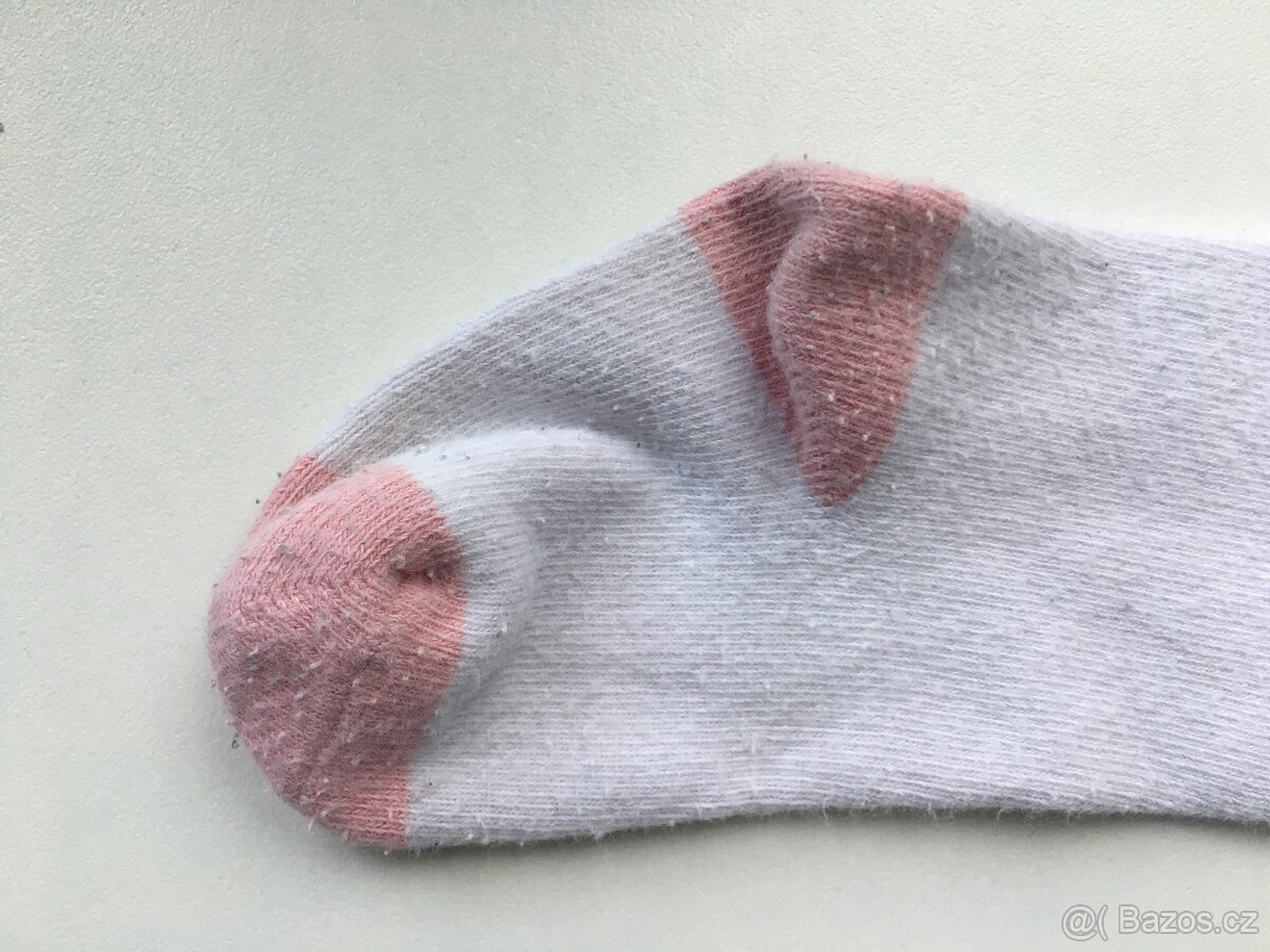 Bílé s růžovou punčocháče vel. 86 - 2