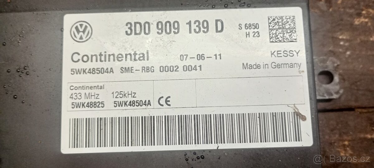 VW Phaeton 2014 modul kessy 3D0909139D - 2
