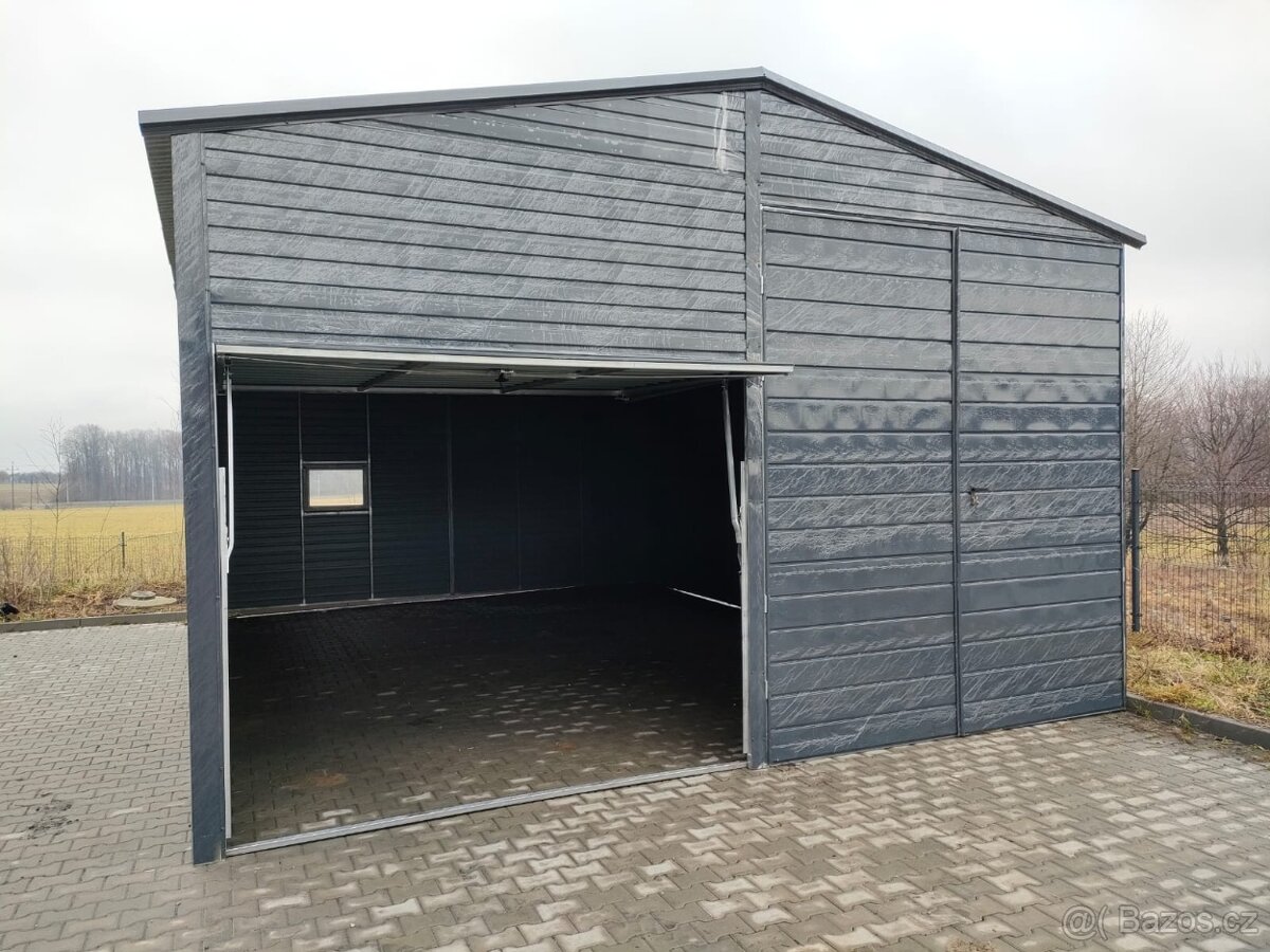 Plechová garáž 6x8m - 2