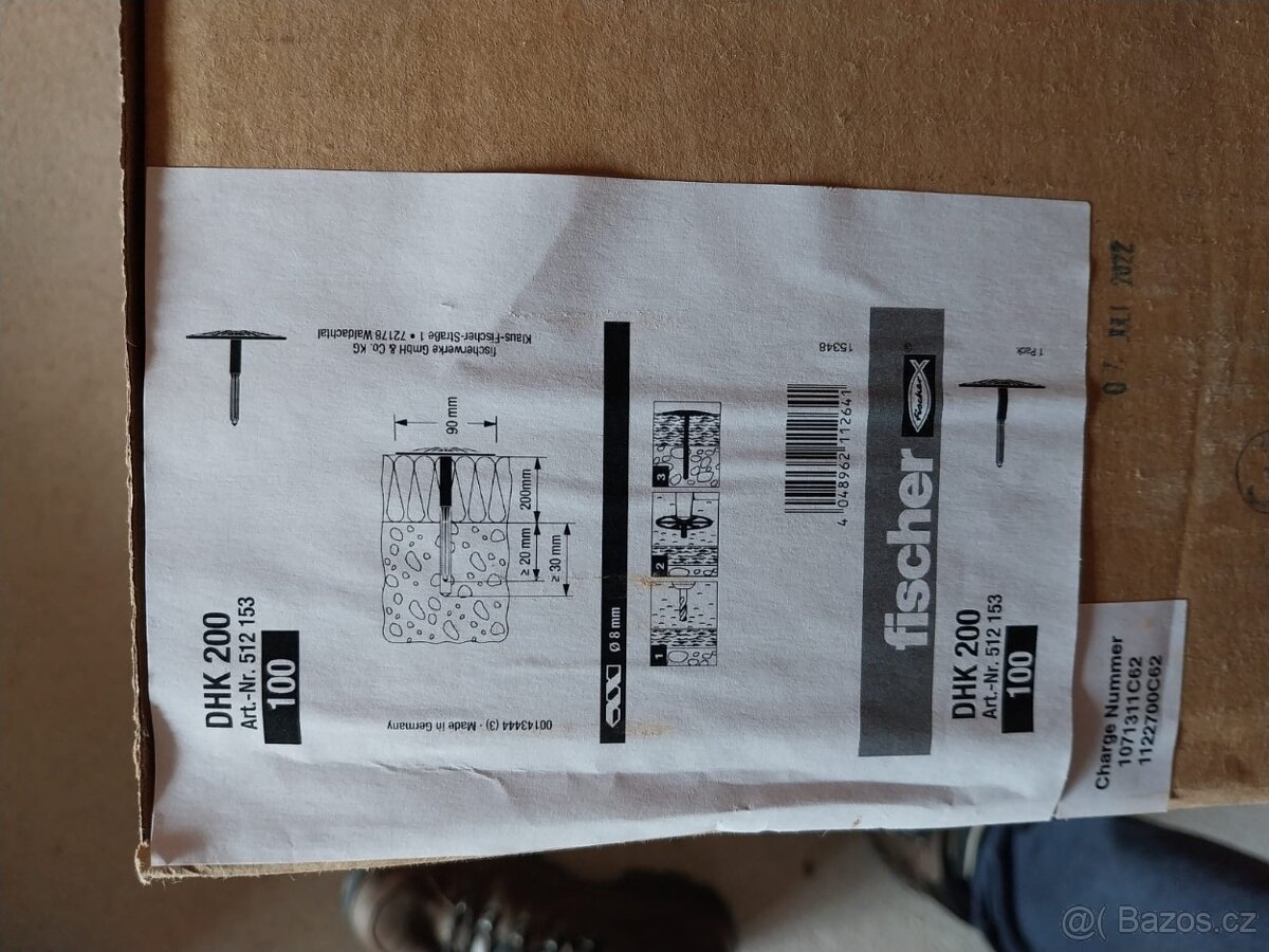 Fisher hmoždinky izolace vata - 2