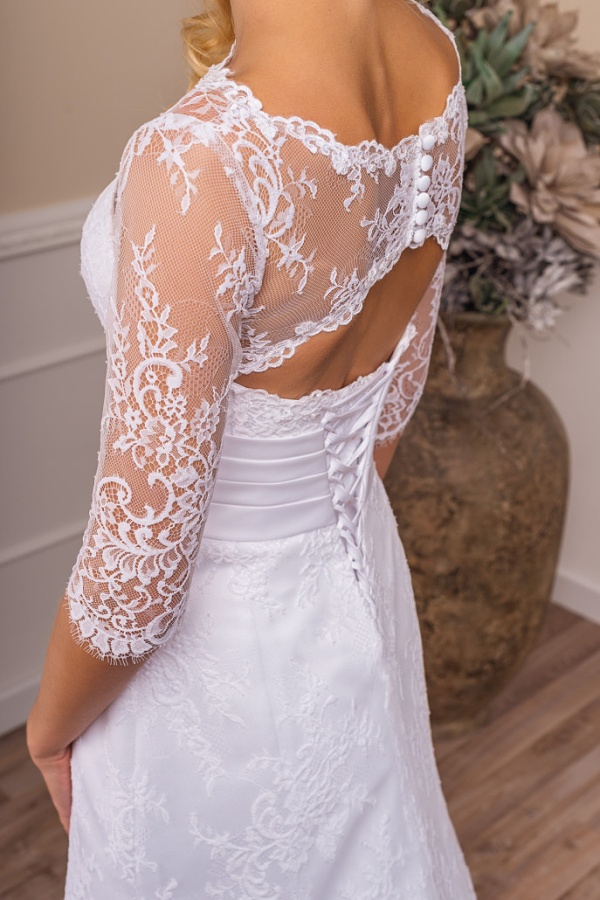 Levné svatební šaty vhodné i na věneček ve vel.34-36 - 2