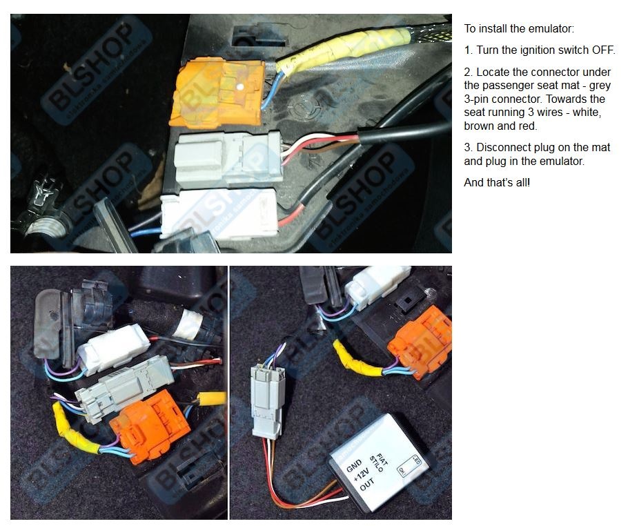 Emulátor zátěžová dečka spolujezdce airbagu Fiat Stilo - 2