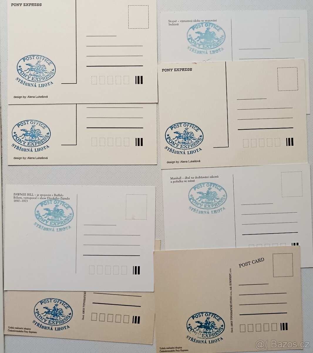 8x pohlednice Pony express. - 2