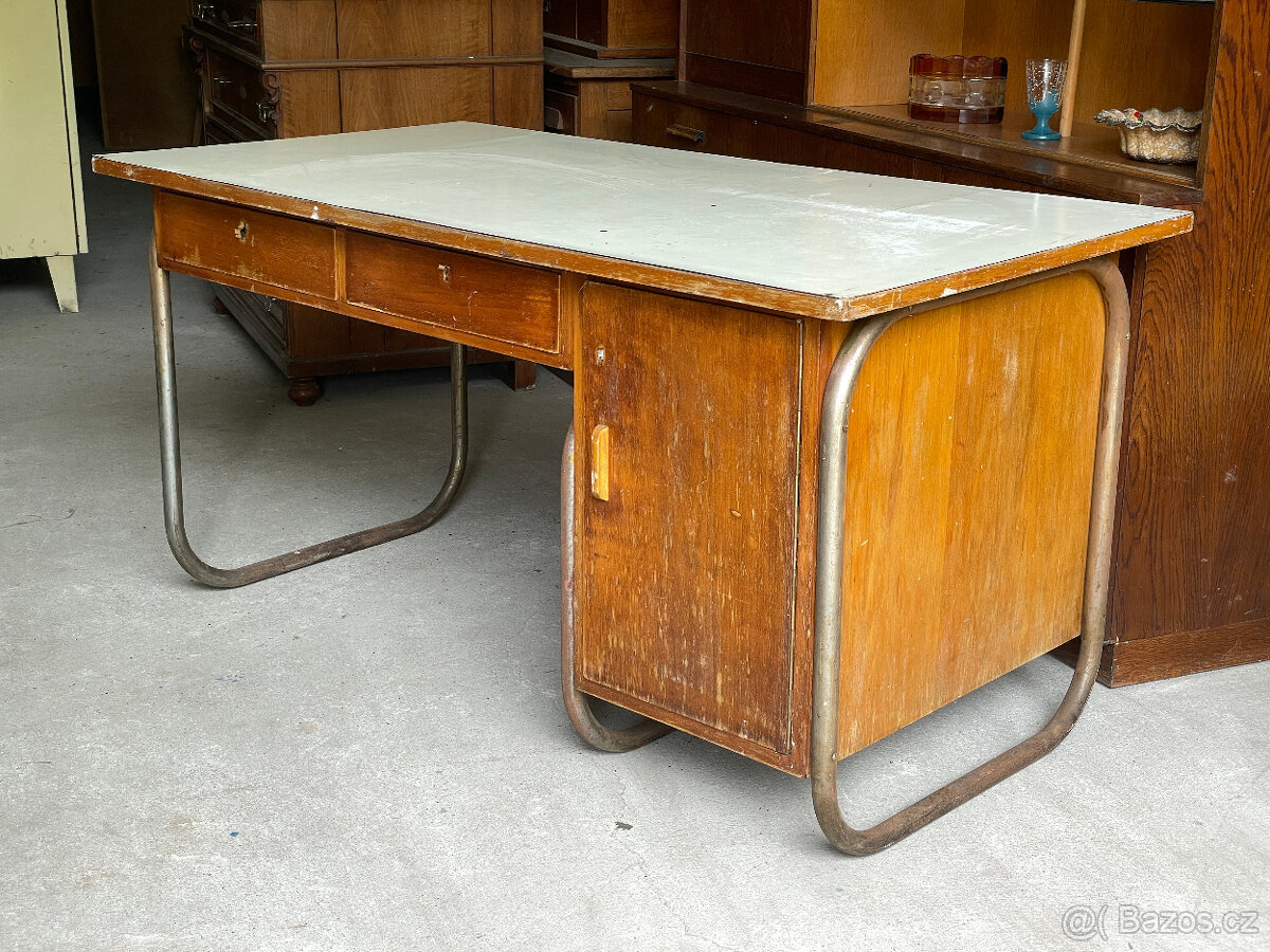 psací stůl do prostoru / chromovaná trubka / funkcionalismus - 2