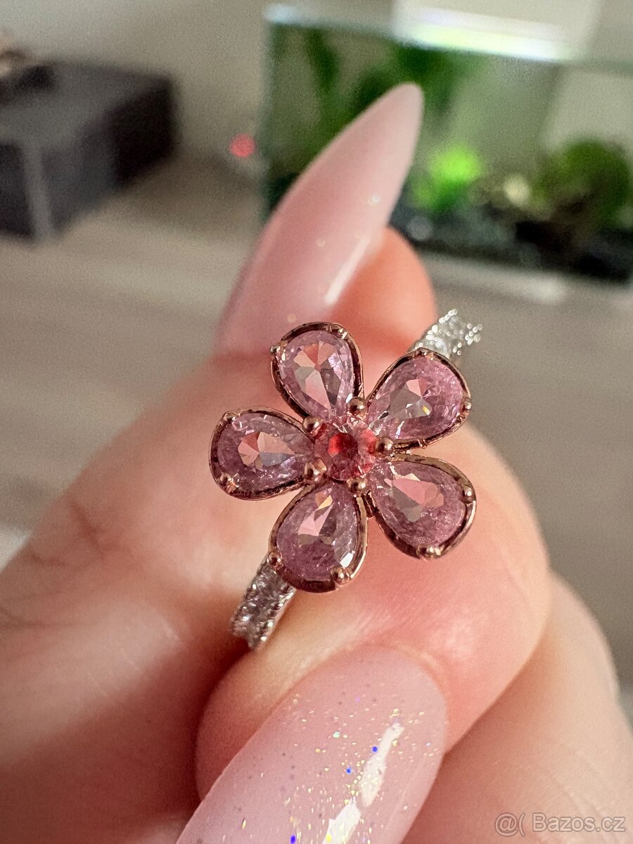 Vel. 7 nový dámský prsten květina - 2