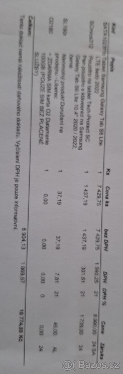 Tablet Samsung TAB S6 Lite edition 2022 - 2