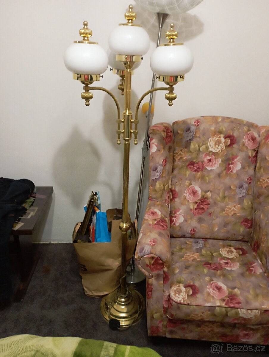 Stojací Mosazná lampa - 170 cm - 2