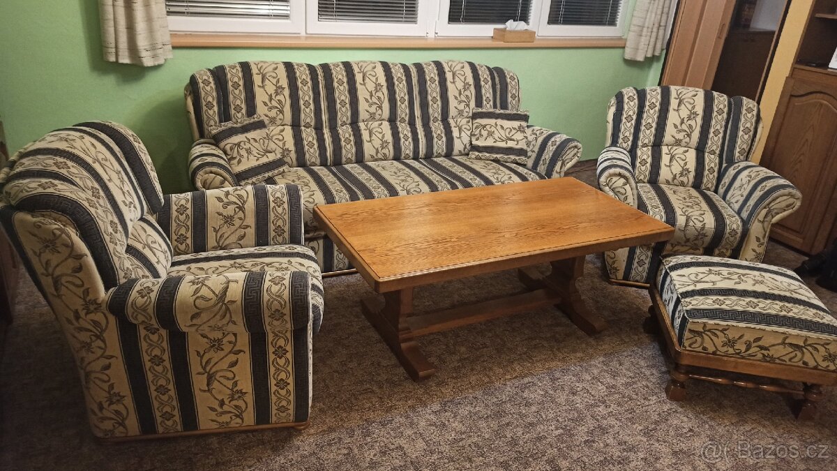 Sedací souprava 3+1+1 + taburet - 2
