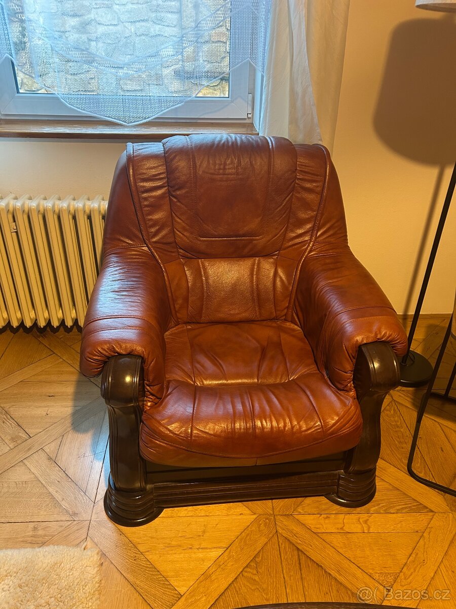 Rustikální kožená sedací souprava - 2