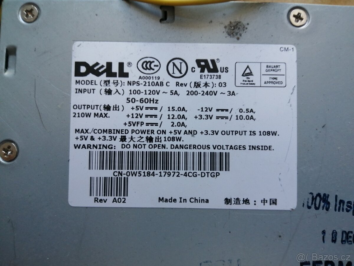 Dell NPS-210AB C 210W PC zdroj - 2