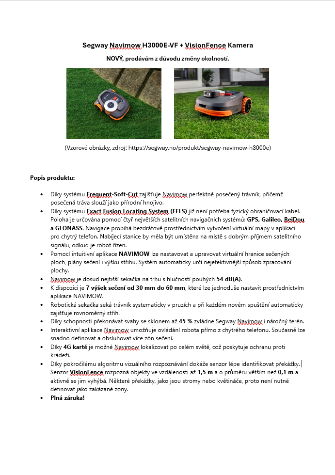 Segway Navimow H3000E-VF + VisionFence Kamera - 2