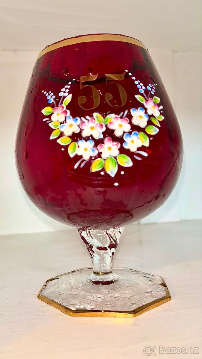 Skleněná váza s ruční malbou - 2