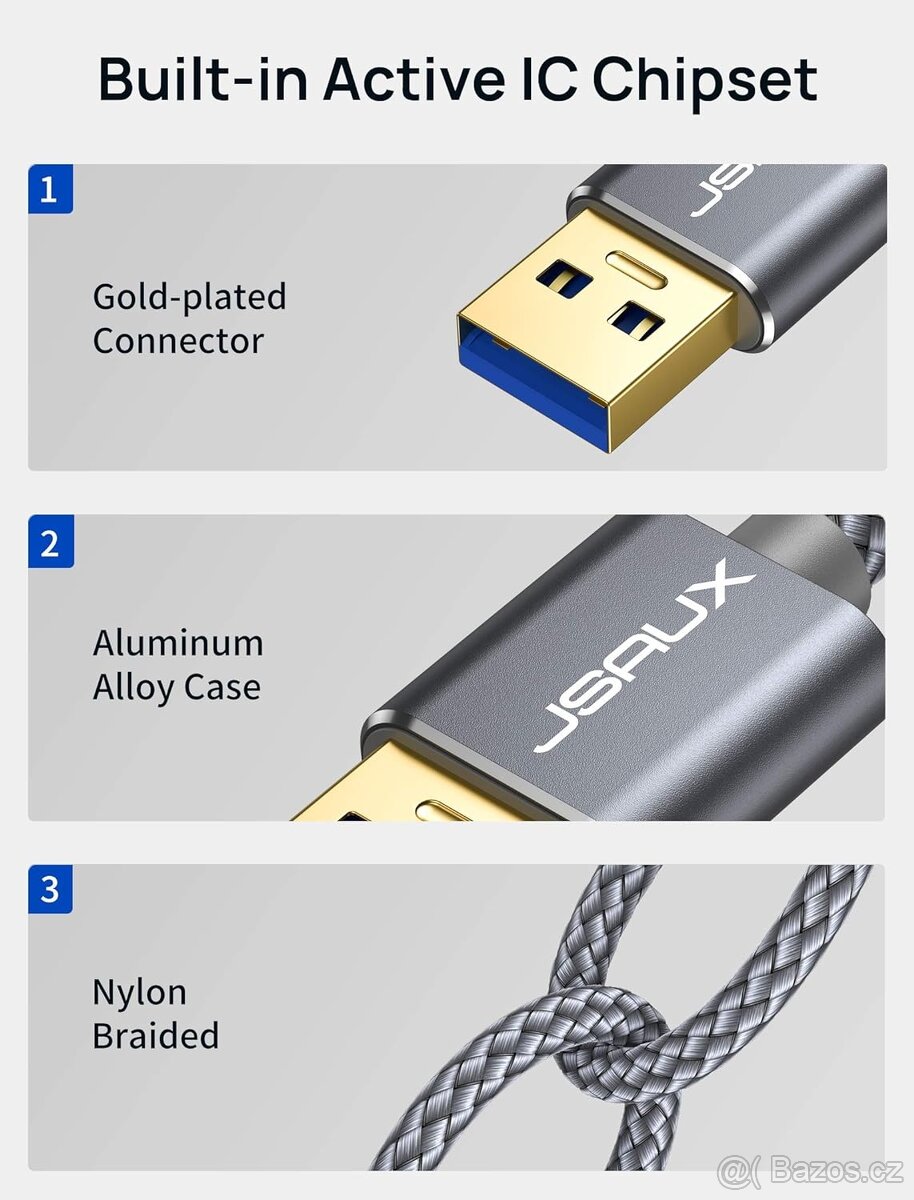 Kvalitní prodlužovací usb 3.0 kabel - 2m délka - 2