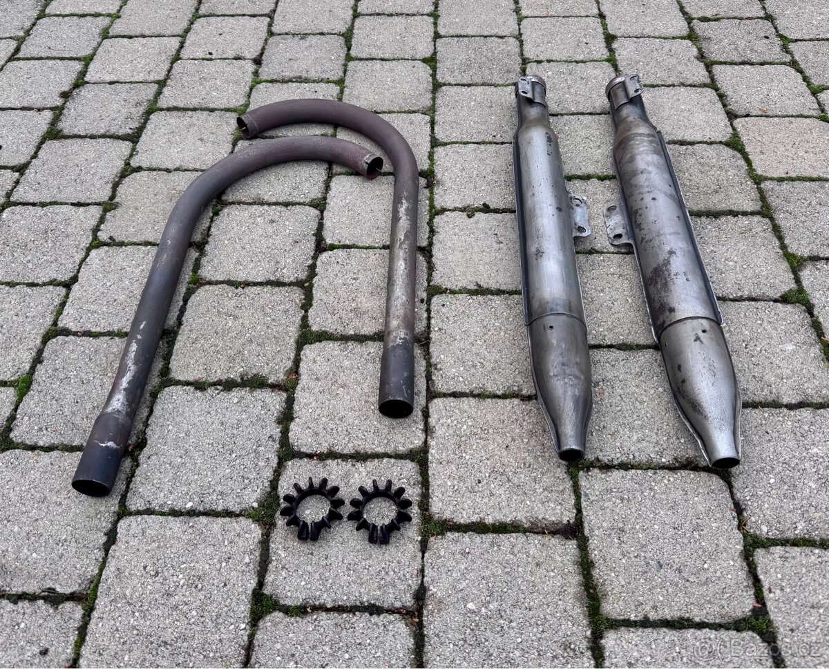 Jawa ČZ malá kývačka i půlbuben - výfuky - 2