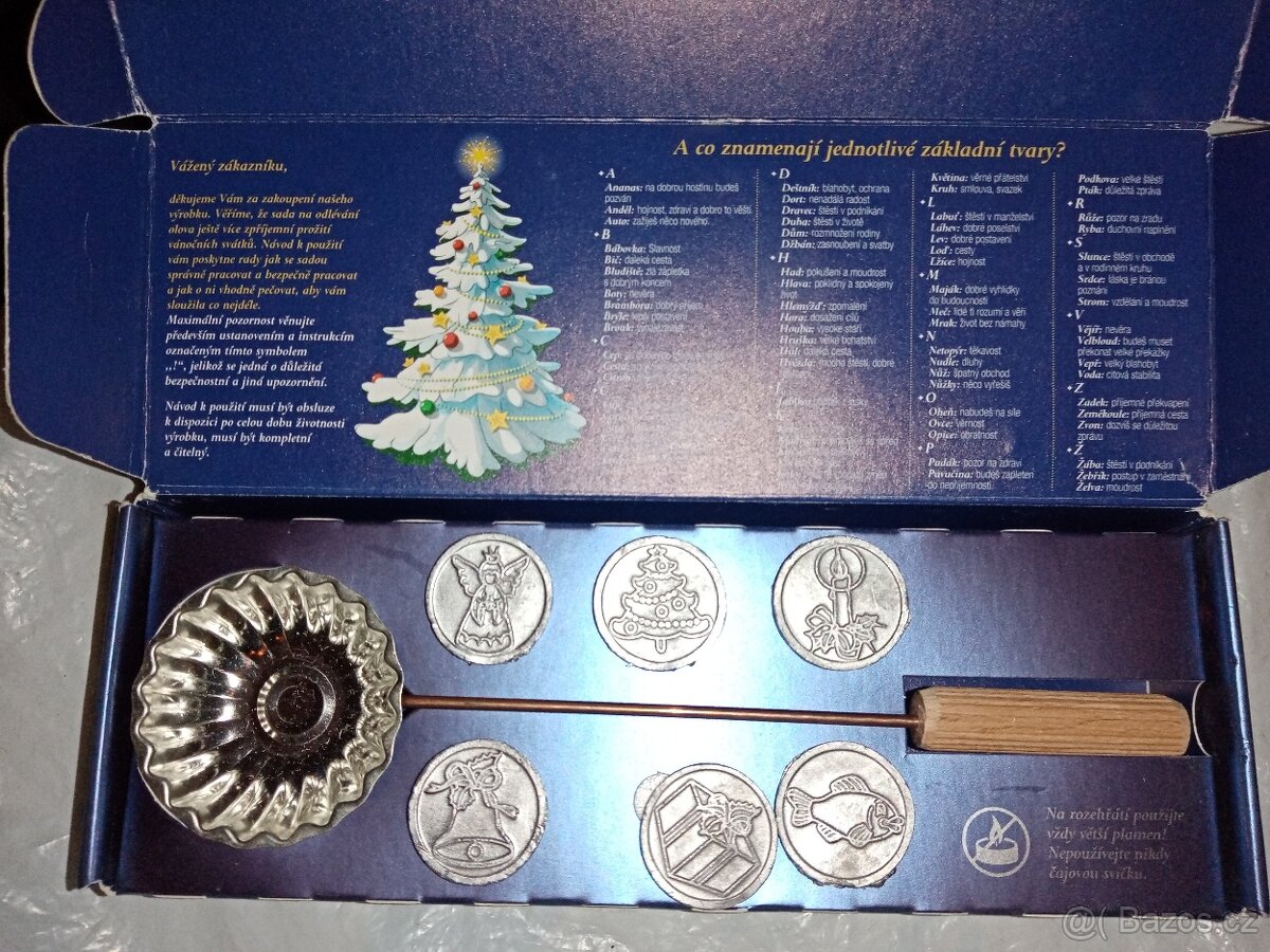Vánoční sada pro lití olova. - 2