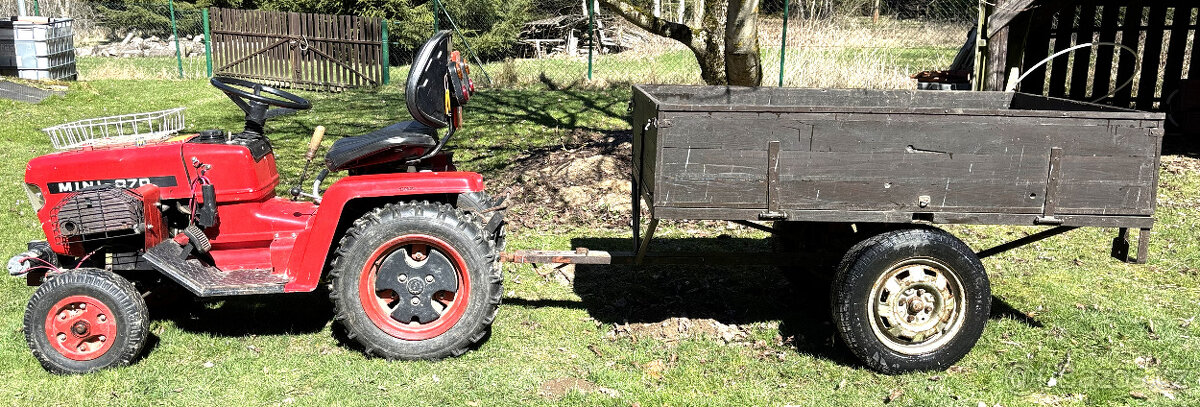 Malotraktor+přívěs, dvoububnová sekačka+rotavátor - 2