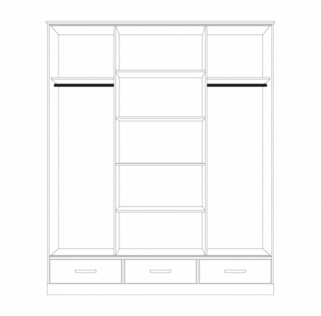 Dřevěná skříň 3dveřová ONIX posuvné dveře - 2