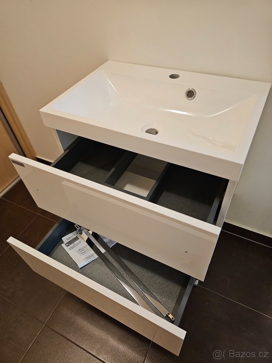 KOUPELNOVÁ SKŘÍŇKA S UMYVADLEM NATUREL SAT CUBE WAY 60X40 CM - 2