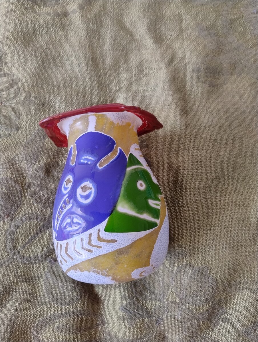 VINTAGE SKLENĚNÁ VÁZA - 2