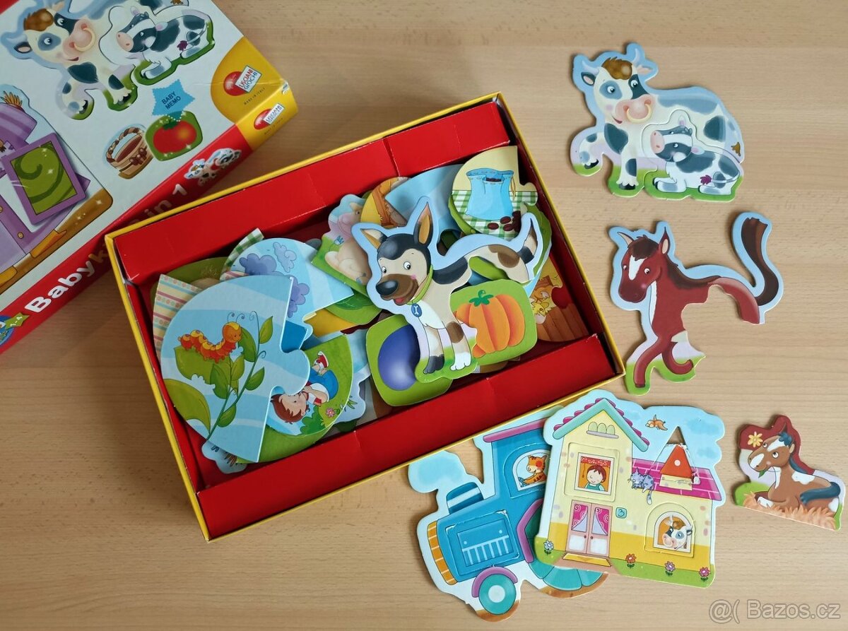 Montessori sada skládanek / her 3v1 Baby Genius - 2