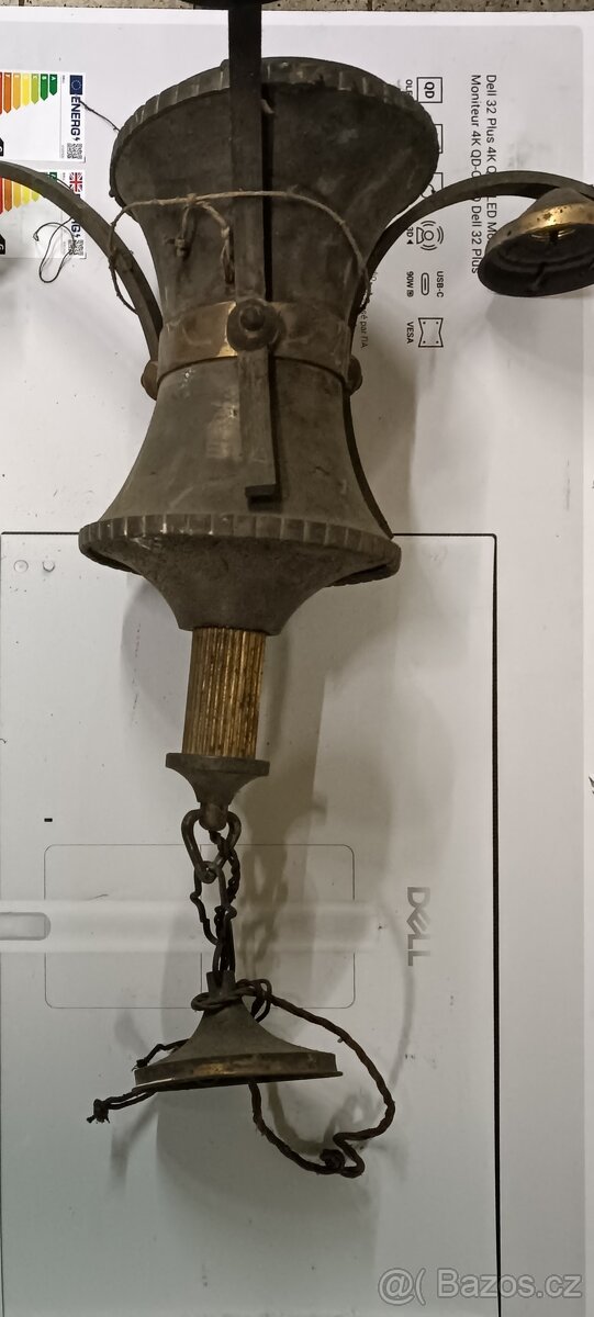 Lustr secesní mosazný - 2