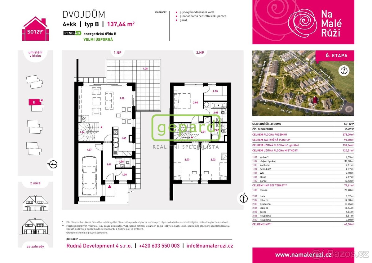 Rodinný dům 4+kk s garáží, třída B, pozemek 378m2 - 2