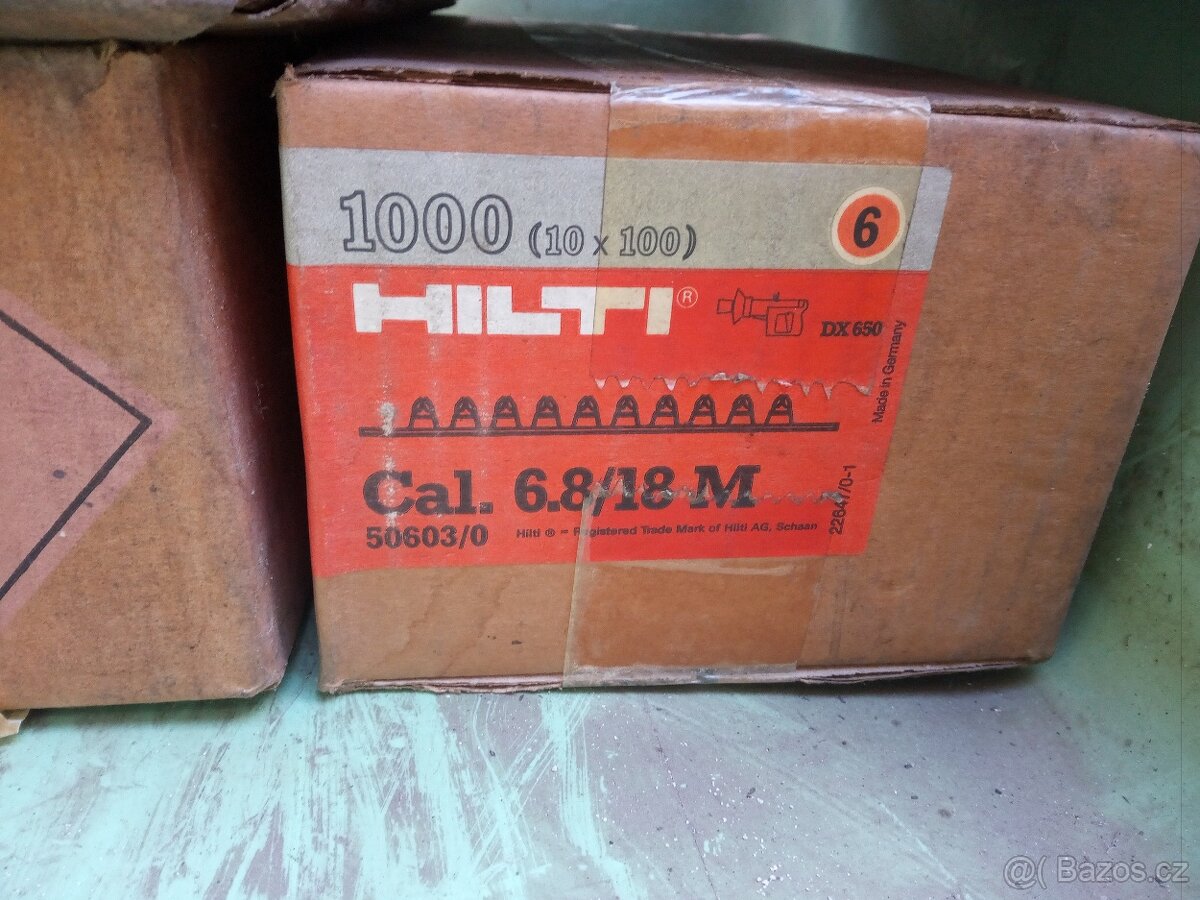 Hilti DX 350,dx 650.Prachové patrony a hřeby - 2