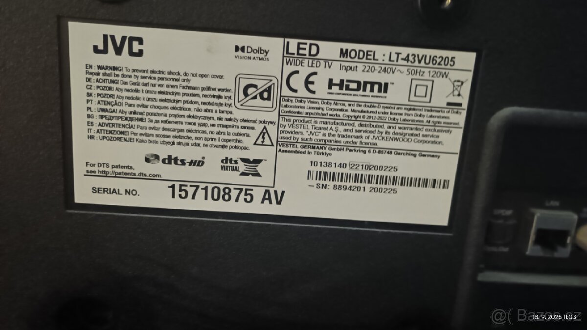 Prodej Televize JVC +2-ovladace - 2