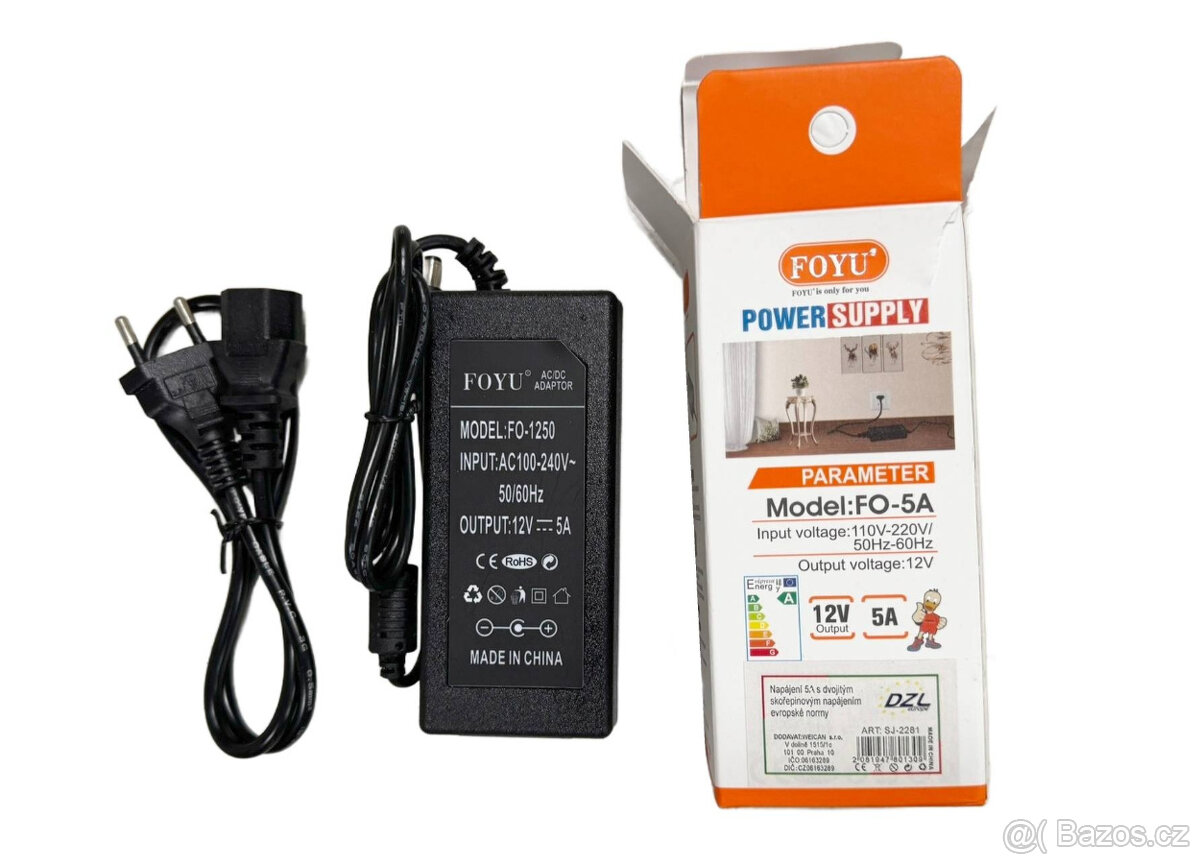 Napájecí zásuvkový zdroj 60W 12V 5A DC - 2