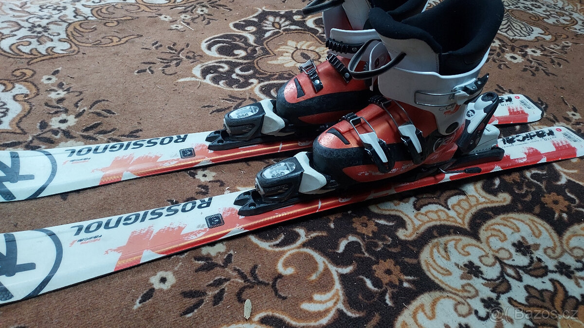 Dětské lyže 110 cm. + lyžáky 21,5 cm. ROSSIGNOL - 2
