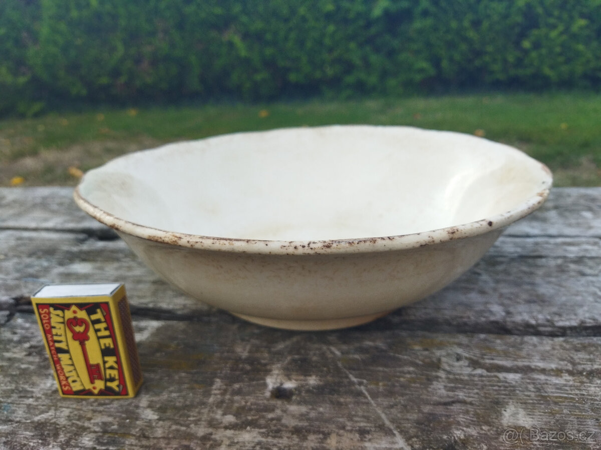 Starožitná značená kameninová mísa - 2