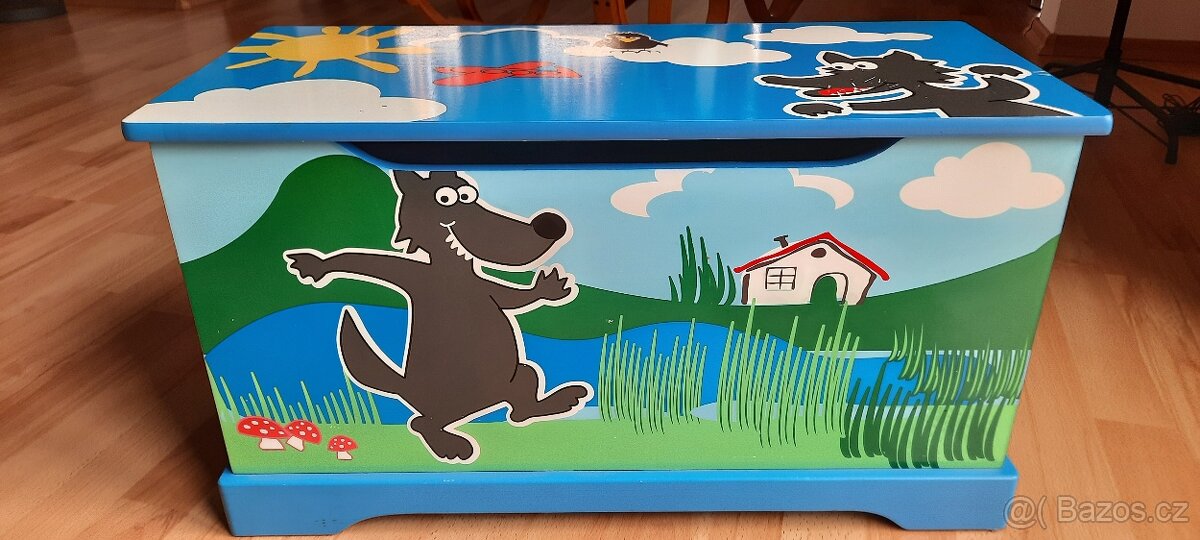 Dřevěná truhla, box na hračky - 2