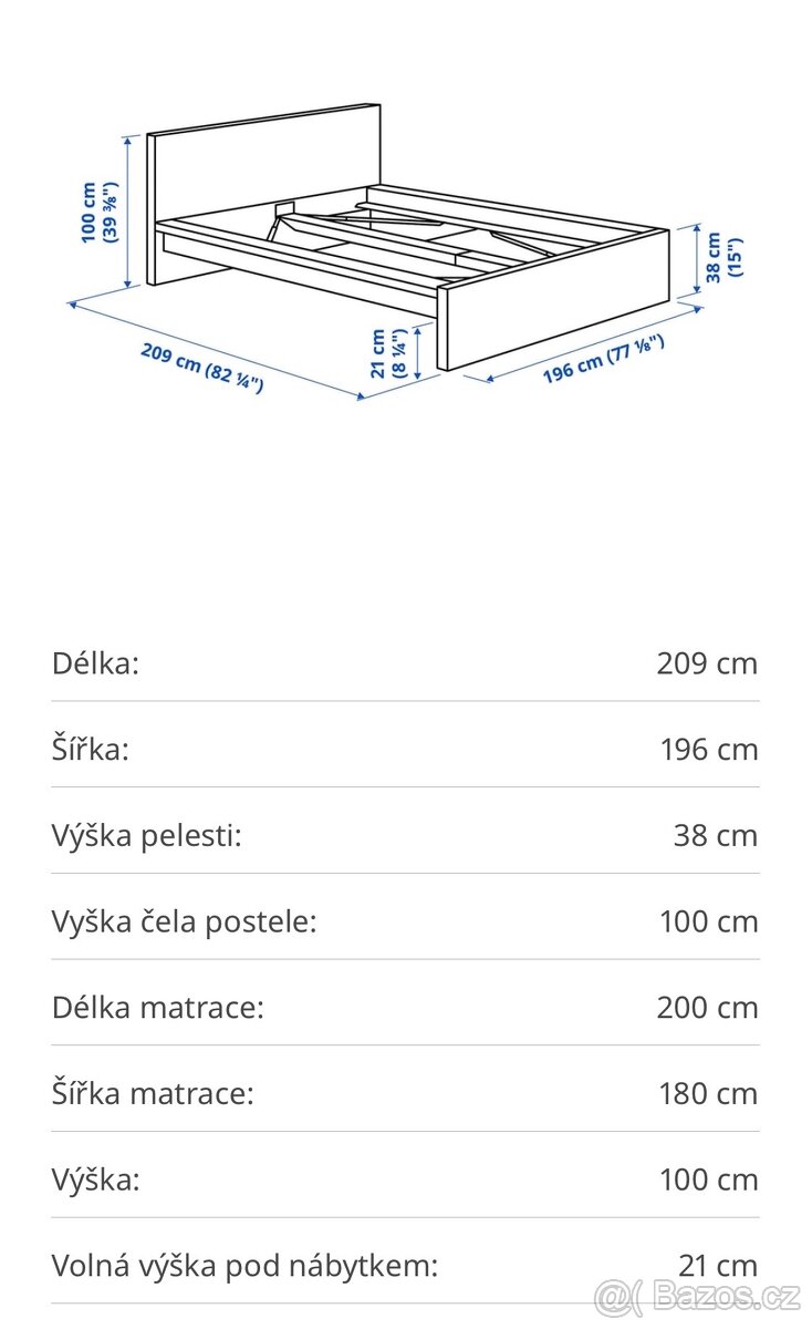 Manželská postel 180x200 - 2