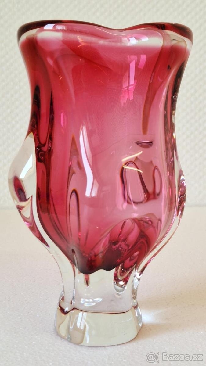 STARÁ VÁZA HUTNÍ SKLO. TOP STAV. - 2