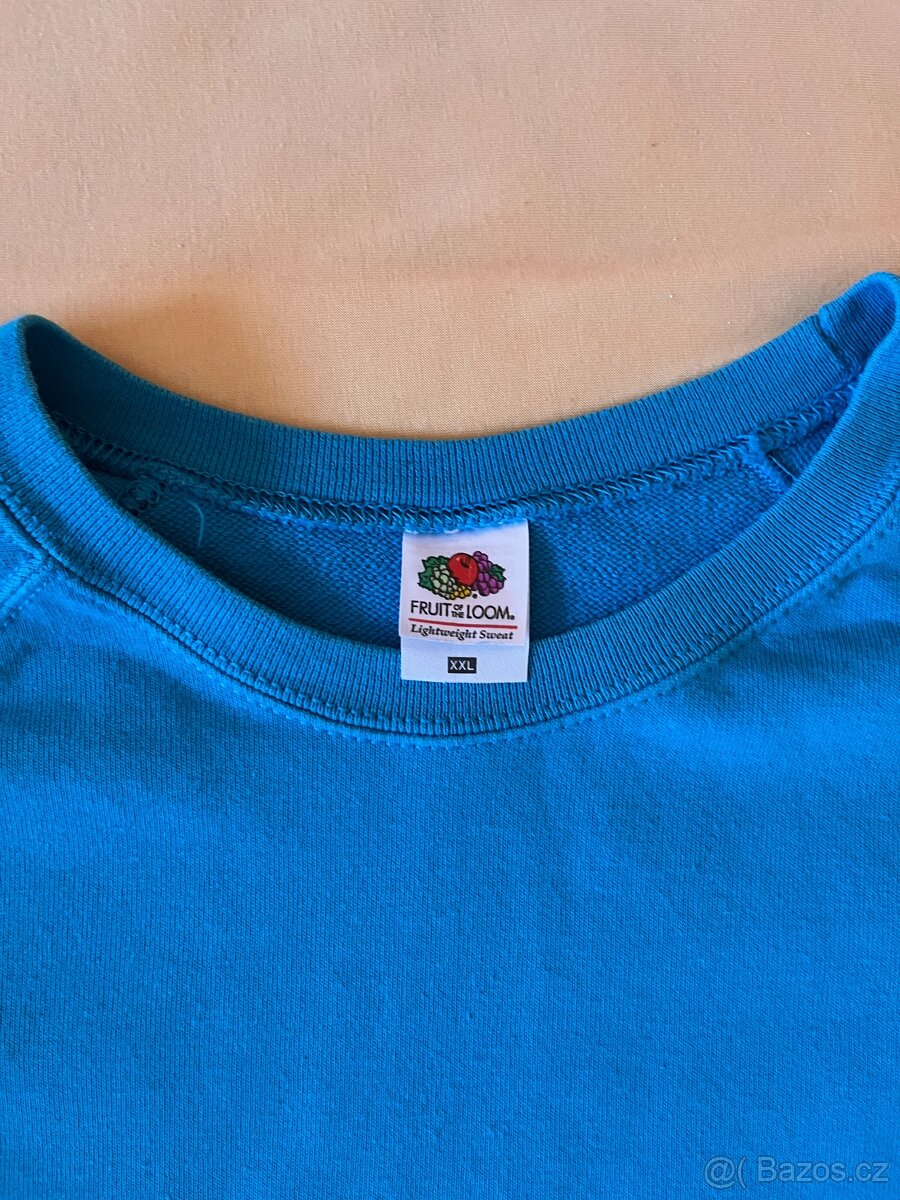 Mikina tyrkysová, 2XL , Fruit of the Loom - 2