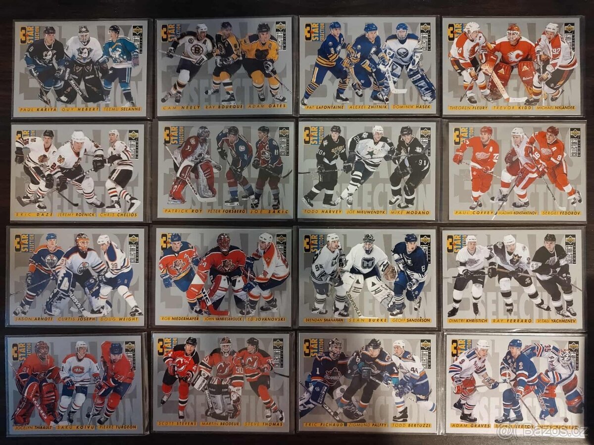 Predám hokejové kartičky UD 3 star Selection - 2