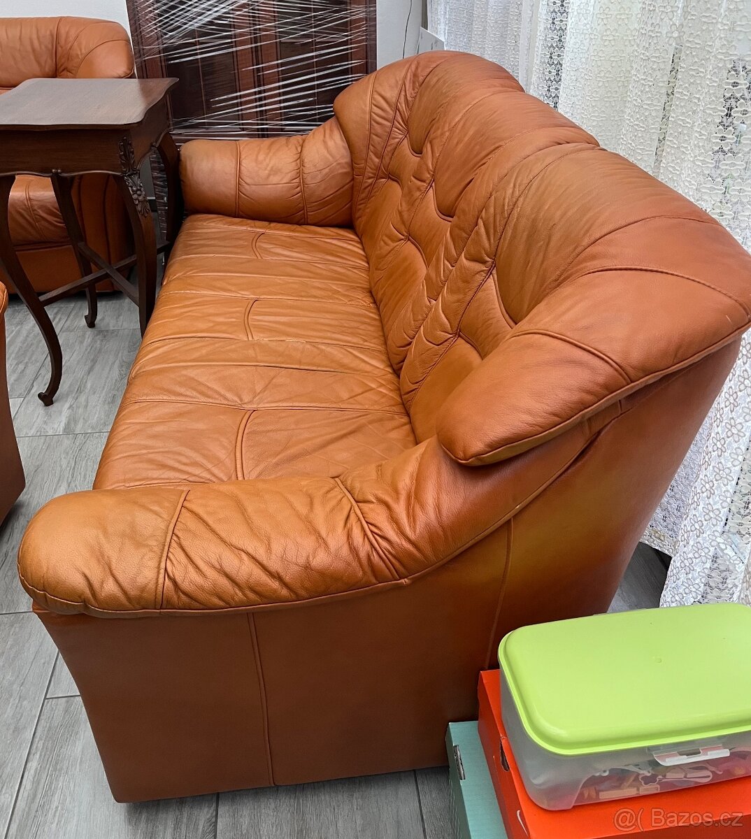 Kožená sedačka+ 2x křesla - 2
