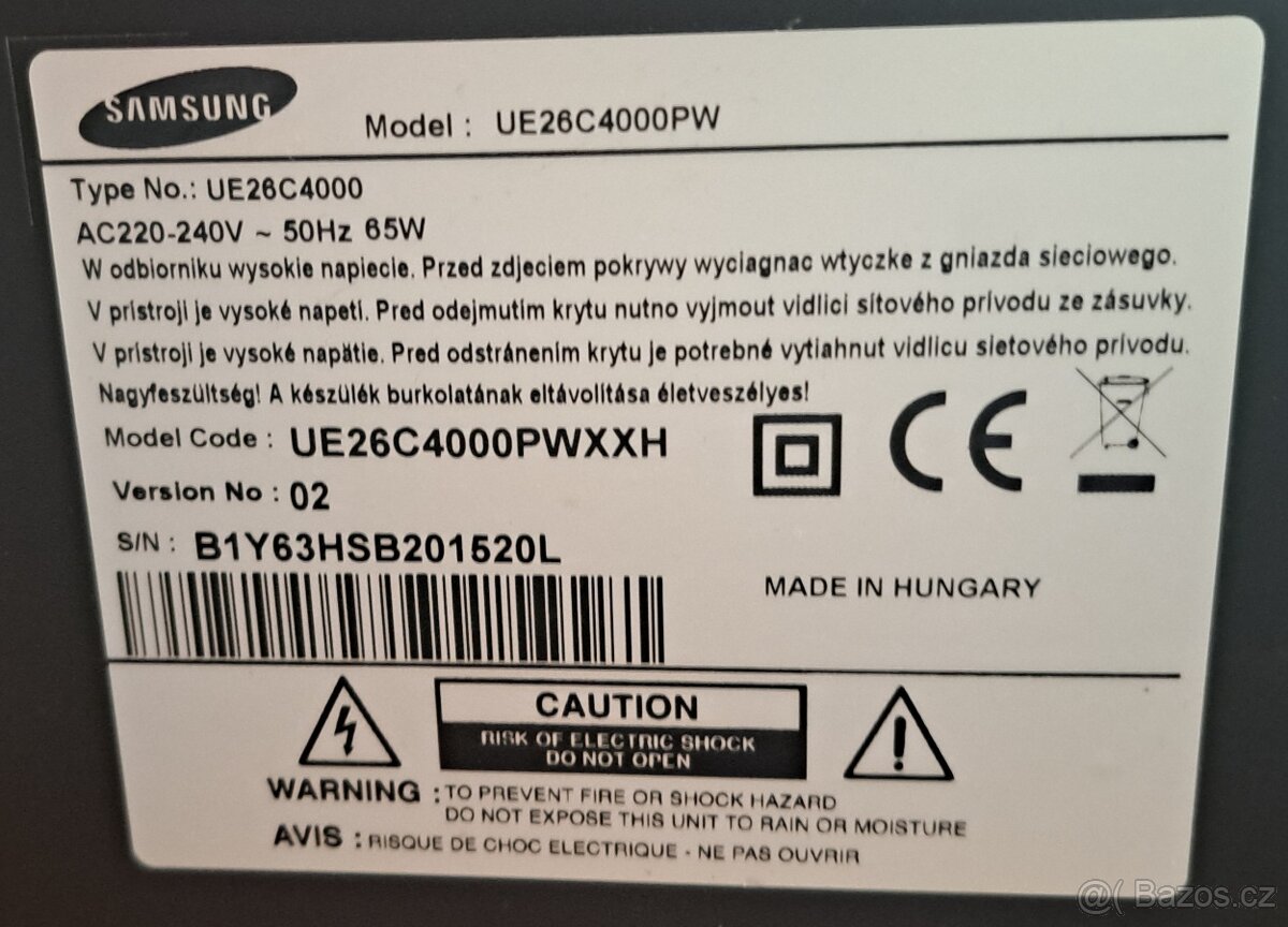 Televize Samsung ue26c4000pw - 2