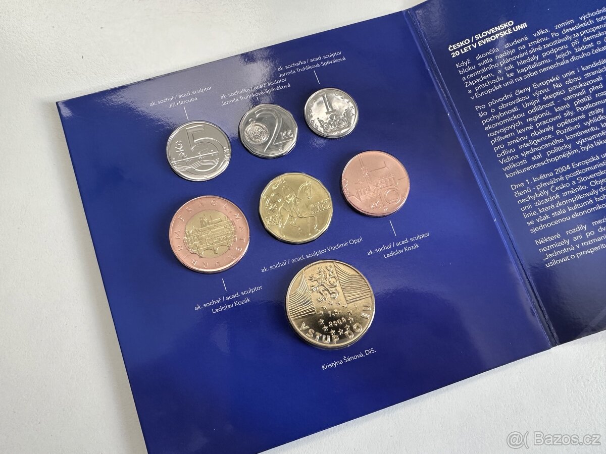 Sada oběžných mincí 2024 Vstup ČR a SR do Evropské unie - 2