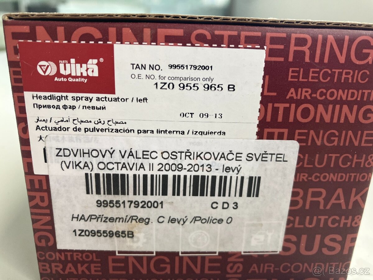 Zdvihový válec ostřikovače světel 1Z0955965B Octavia II FL - 2