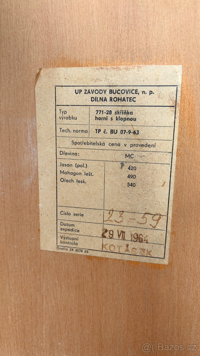 Originál horní skříňka dílna Rohatec - 2