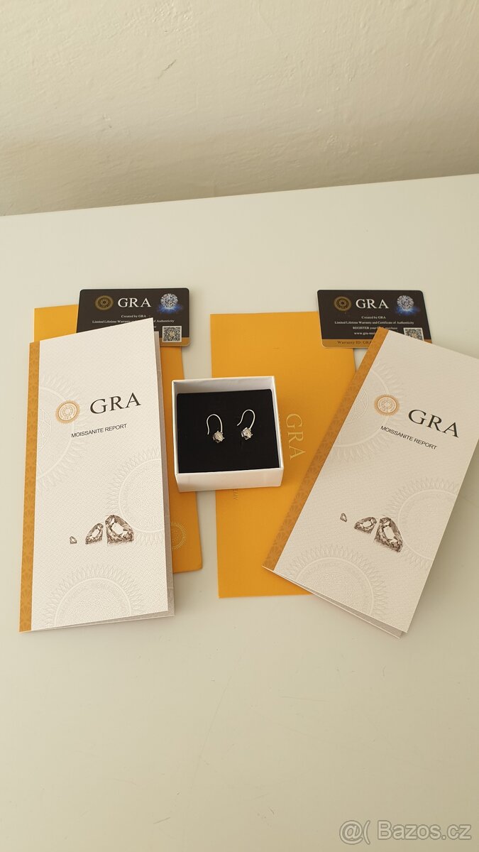 Visací náušnice s moissanity - 2