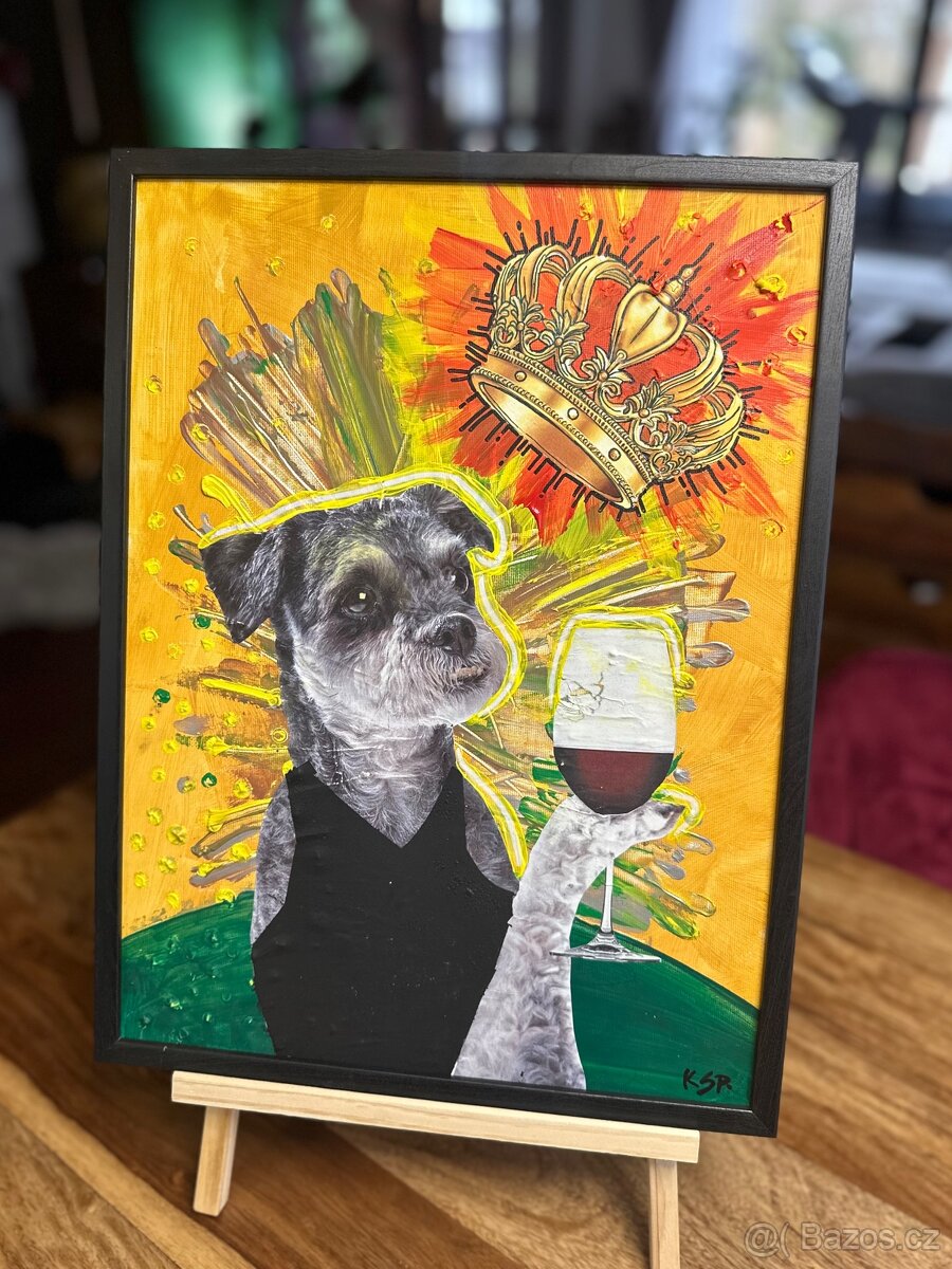 Set obrazů psů, mix technika, Akryl - 2